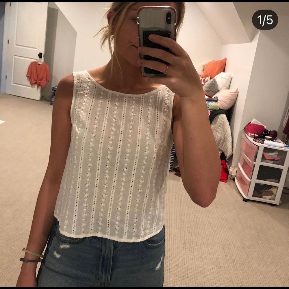 Brandy Melville white eyelet top